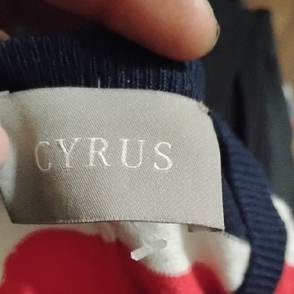 Cyrus Red and Navy Striped Cardigan - Picture 2 of 2